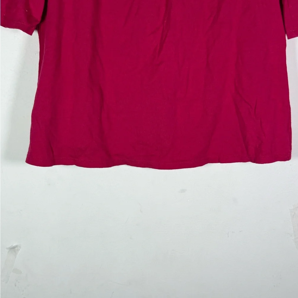 GAP Kids Fuchsia Flutter Ruffle Sleeve Top Gold Button Detail Girls S‎ 6-7 NWOT